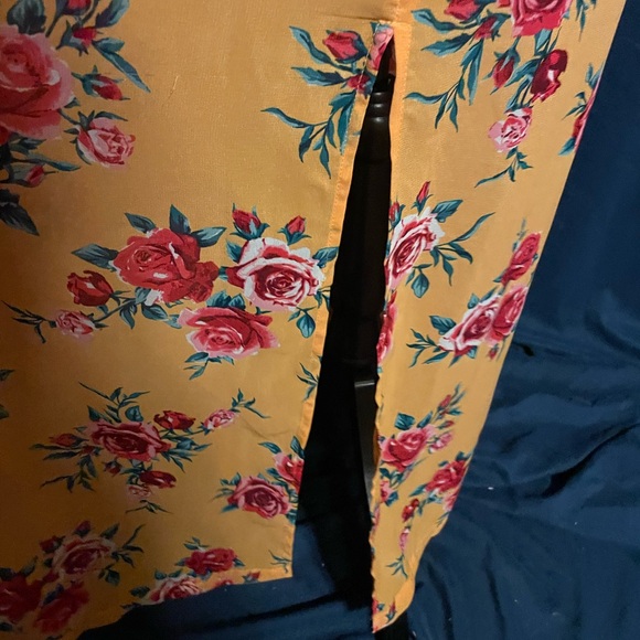 Divided by H&M mustard yellow floral maxi dress sz 12 - Picture 5 of 9
